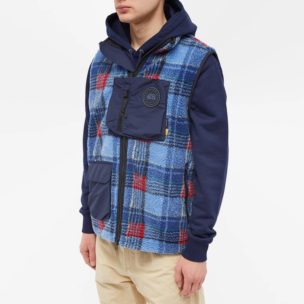 Canada Goose Men's & NBA Collection with UNION Legion Fleece Vest Legacy Tartan Blue